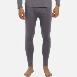 Vicherub Thermal Underwear Pants Men XXL Gray Base Layer Fleece Lined Long Johns